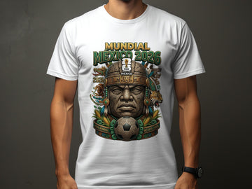 Mundial Mexico 2026 T-Shirts, FIFA World Cup Mexico, Aztec Mayan Indigenous Football Fan Apparel, Ancient Culture Soccer Shirt, Jaguar Stone