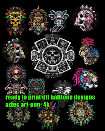 huichol Aztec -png  halftone for black only digital file-sublimation dtf.instant downloads-4k image-bundle 15 +