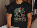 Black t-shirt with a detailed Aztec-inspired Mexico emblem and eagle design.