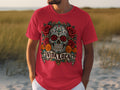 Red t-shirt with a 