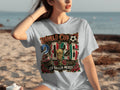 Grey t-shirt featuring 