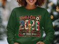World Cup 2026 USA Canada Mexico sweatshirt with roses and soccer ball.