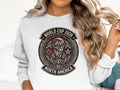 World Cup 2026 North America logo on a white sweatshirt.