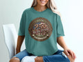 Teal t-shirt with 