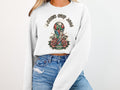 World Cup 2026 North America trophy with roses design on white sweatshirt.
