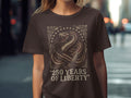 T-shirt with coiled snake, American flag, and 