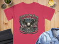 Red t-shirt with an eagle, American flag, and 