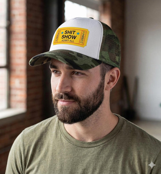 Shitshow Ticket Trucker Hat, Funny Bachelorette Party Cap