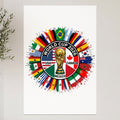 World Cup 2026 logo with flags of USA, Canada, and Mexico.