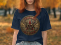 Navy t-shirt with circular 