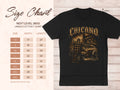 Size chart for Next Level 3600 unisex cotton t-shirt with measurements.