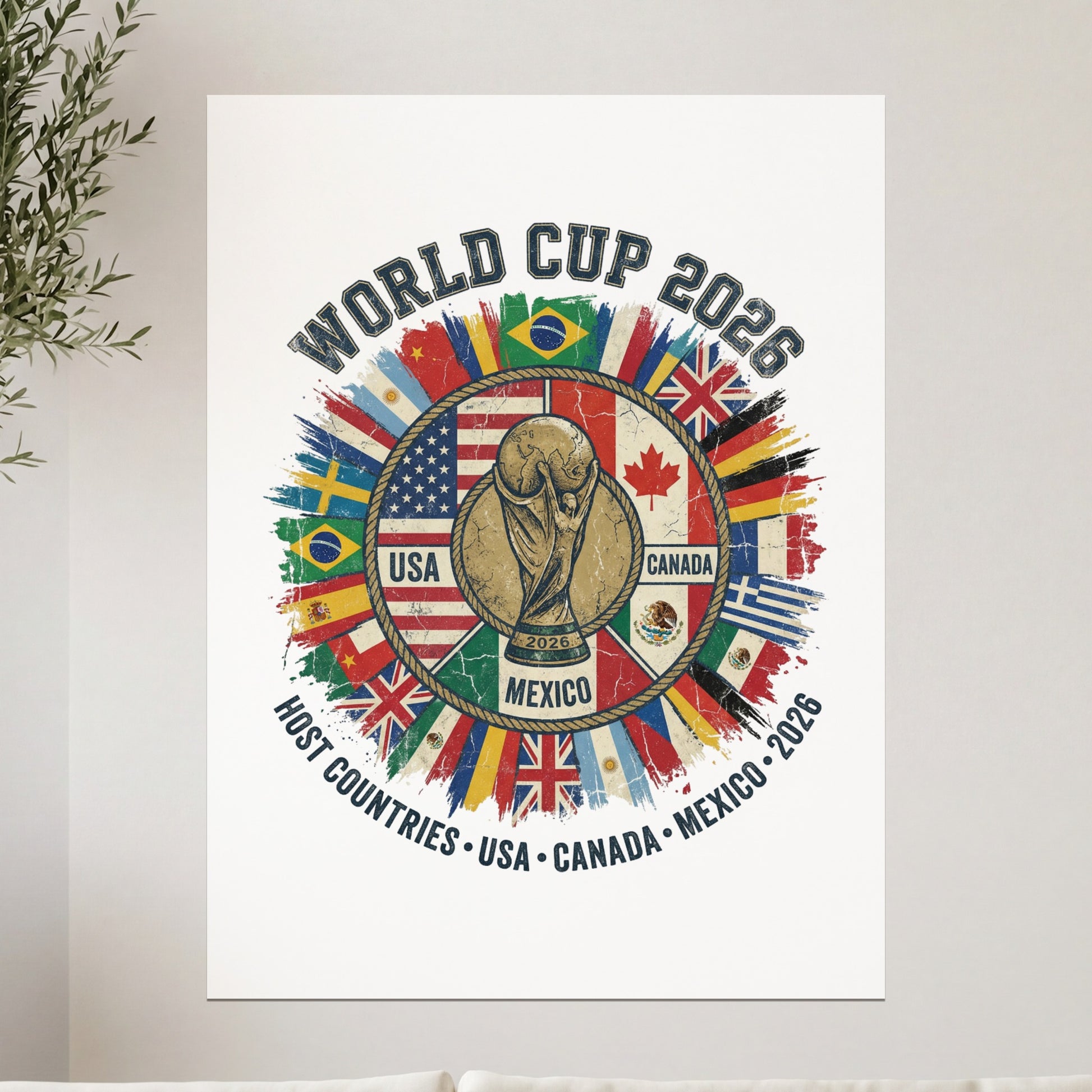 World Cup 2026 featuring host countries USA, Canada, and Mexico.
