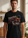 Black t-shirt with a red car graphic, 