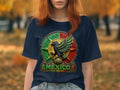 Navy t-shirt with colorful Mexican eagle and 