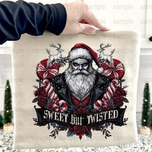 Biker Santa PNG, Sweet But Twisted Christmas Clipart (Digital Download)