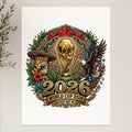 2026 World Cup logo with trophy, jaguar, eagle, and maple leaf.