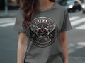 Gray t-shirt with Chicano All Star logo featuring eagles, snake, and Mexican flag.