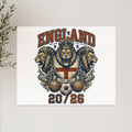 England Football Association crest with lions, shields, and soccer balls.