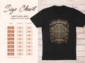 Size chart for a Next Level 3600 unisex cotton t-shirt with 