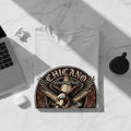 White t-shirt with Chicano Brown Pride eagle and snake design.