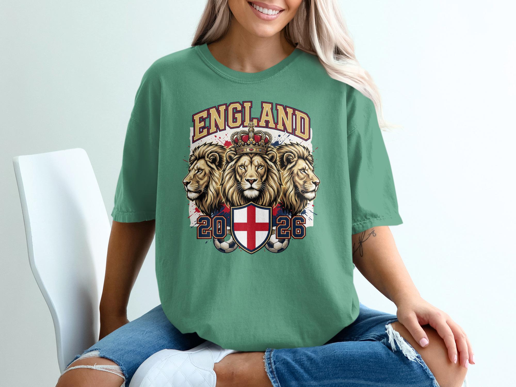 England Football T-Shirt, Three Lions Crown, St George Cross, 2026 Supporter Tee