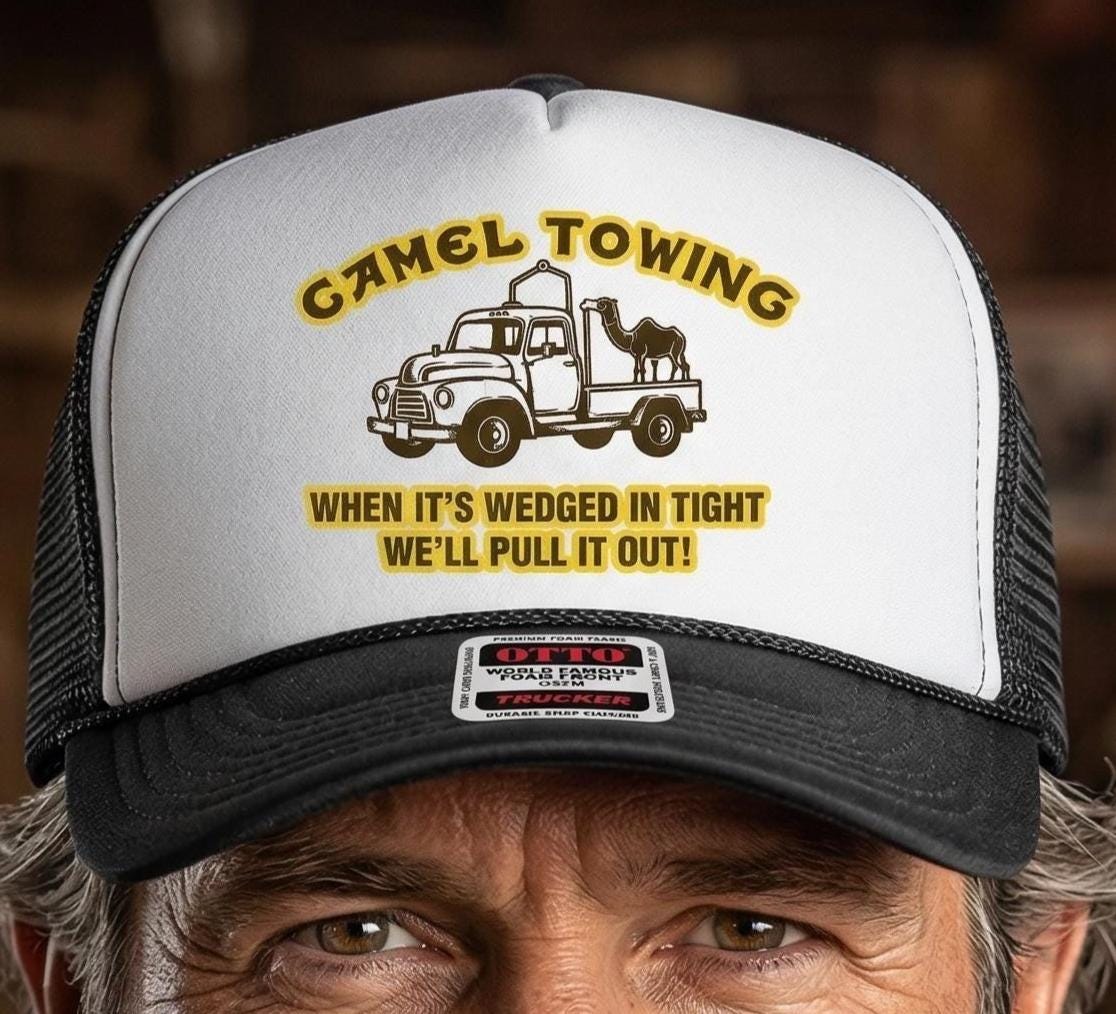 Camel Towing Adjustable Mesh Hat Trucker Cap Baseball Hats for Men and Women , Funny Bachelorette Hats