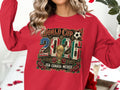 Red sweatshirt with 