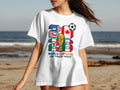 2026 FIFA World Cup USA Canada Mexico logo with flags and soccer ball.