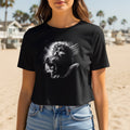 Black t-shirt with Jesus Christ on the cross graphic.