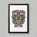 England national football team crest with lions and footballs, EST. 1863.