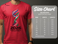 Size chart for Gildan 5000 Heavy Cotton T-shirt with width and length measurements.