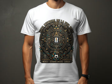 FIFA World Cup 2026 T-Shirt, Mexico USA Canada, Copa Mundial Design, Aztec Calendar Art, Football Fan Apparel, Unique Soccer Gear