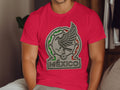 Red t-shirt with Mexico national football team crest.