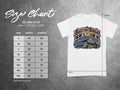 Gildan 5000 t-shirt size chart showing width and length measurements in inches.