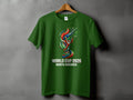 Green t-shirt with World Cup 2026 North America logo and colorful abstract design.