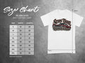Gildan 5000 Heavy Cotton T-Shirt size chart showing measurements in inches.