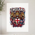 Three roaring lions wearing crowns, with a shield and 