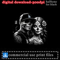 Couple with Dia de los Muertos style makeup, digital download, commercial use files.
