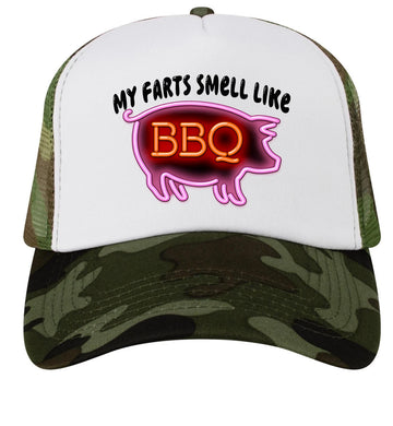 my farts smell like bbqTrucker Hat, Funny Bachelorette Hats-printed