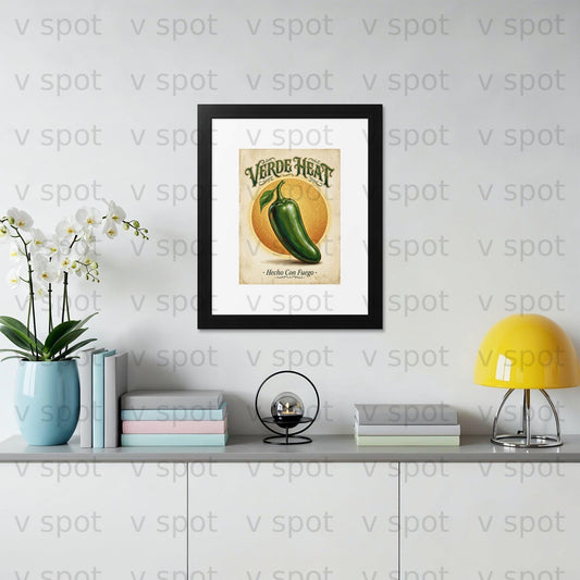 Verde Heat Jalapeno Print, Rustic Retro Mexican Kitchen Art (Digital Download)