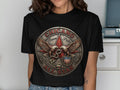 Chicano Pride All Star emblem with eagles, snake, cactus, and stars and stripes.