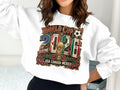 World Cup 2026 USA Canada Mexico graphic sweatshirt with trophy and soccer ball.