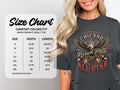 Comfort Colors 1717 size chart for heavyweight adult tee, measured in inches.