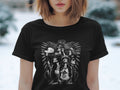 T-shirt with a graphic of several women, text reads 