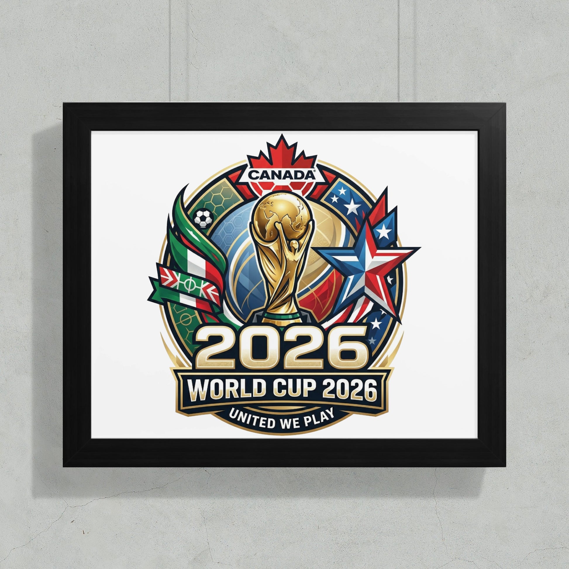 2026 FIFA World Cup logo with Canada and stars.
