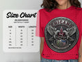 Gildan 64000 Softstyle t-shirt size chart with measurements in inches.