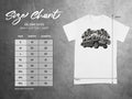 Gildan 5000 Heavy Cotton T-shirt size chart with measurements in inches.