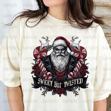 Biker Santa PNG, Sweet But Twisted Christmas Clipart (Digital Download)