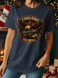 Chicano Brown Pride All Star eagle and star emblem on a dark t-shirt.