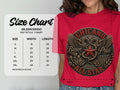 Gildan 64000 Softstyle T-shirt size chart with measurements for width and length.